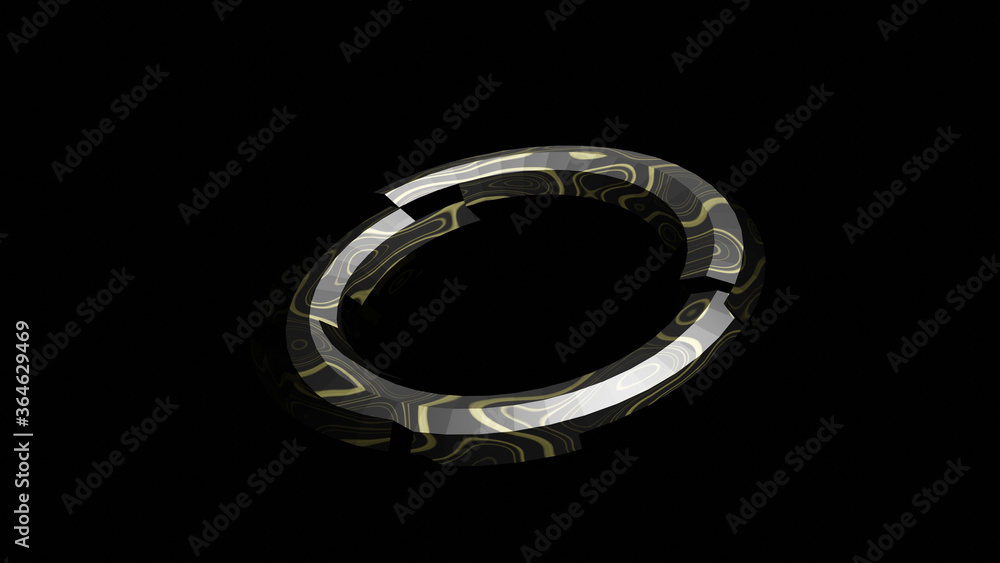Poster illustration graphic of abstract seamless loop of 3d render object with beautiful metallic texture o