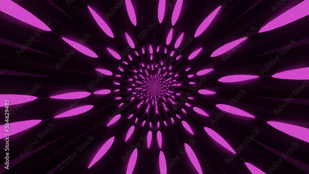 Poster illustration graphic of abstract pink energy tunnel in space. energy force fields tunnel in outer sp