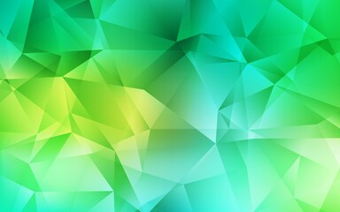 Fototapeta na wymiar Light Green vector abstract mosaic backdrop. Geometric illustration in Origami style with gradient. Completely new template for your banner.