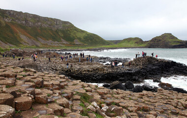The Giant's Causeway is an area of about 40,000 interlocking basalt columns, the result of an...