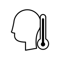 profile with thermometer temperature measure line style