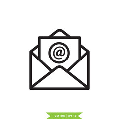 Envelope icon vector logo design flat style