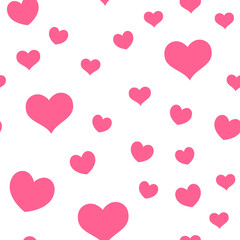Hearts seamless pattern. Loop texture background of heart icons. Romance and love design.