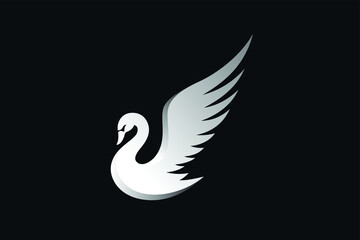 Silver Swan Simple Logo Design
