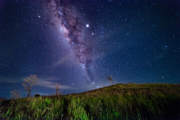 Beautiful nightscape with Starry and Milky Way Galaxy rising in Kudat Sabah North Borneo. Image...