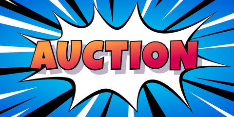 Auction word in comic style 