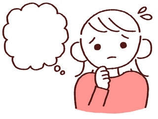 不安そうにする若い女性