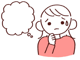 不安そうにする若い女性