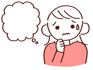 不安そうにする若い女性