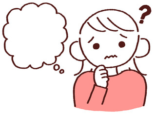 不安そうにする若い女性