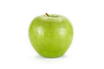 Green apple on white background.