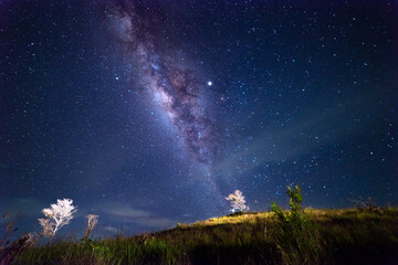 Beautiful nightscape with Starry and Milky Way Galaxy rising in Kudat Sabah North Borneo. Image...