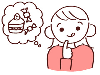 甘いものを食べたい若い女性