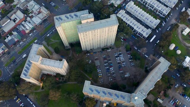 Top Down Tilt Overhead North Melbourne Public Housing Towers