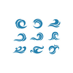 Abstract element ocean or sea waves logo design inspiration