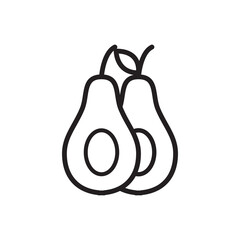 Avocado icon vector logo design template