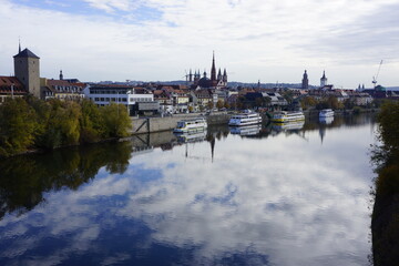 Summer in Wurzburg and River Main in Germany.