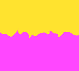 Abstract bright yellow and pink color melt drop and curve line pattern sweet cool gradient minimalist background textures with copy space.

