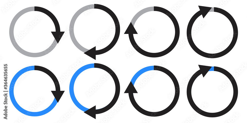 Poster vector circular arrow icon. recycle and update reset icon. illustration of synchronization and movem