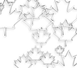 Canada national flag element background. Outline maple leaf icon. 3D rendering