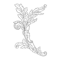 Classical baroque vector of vintage element for design. Decorative design element filigree calligraphy vector. You can use for wedding decoration of greeting card and laser cutting.