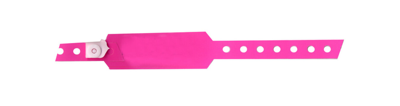 Brightly colored medical band commonly used in hospitals to identify patients