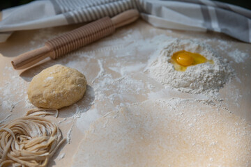 preparing dough