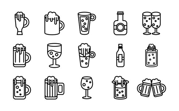 bundle of beer international day icons