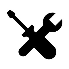 Setting icon with screwdriver and wrench