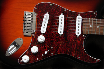 Closeup of a guitar, musical instrument