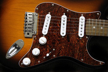 Closeup of a guitar, musical instrument