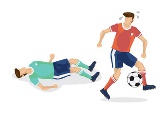 Injured soccer football player. Concept of sport competition.