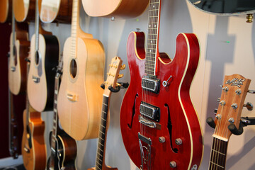 Fototapeta na wymiar Closeup of a guitar, musical instrument