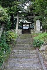 The gate of Motomuratenmanten Jinja, a Japanese shrine in the outskirt of Beppu, Japan