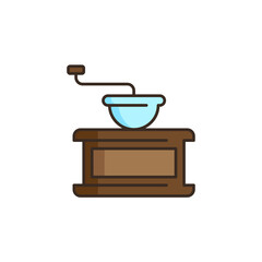 Coffee grinder vector icon symbol isolated on white background