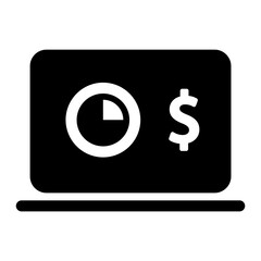 Finance data on computer icon