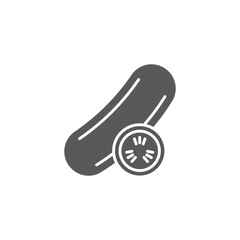 Cucumber slice vector icon symbol isolated on white background