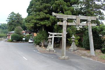 The gate of Ikime Jinja, a Japanese shrine in the outskirt of Beppu, Japan