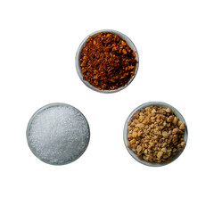 Garnish chili sugar and nuts.