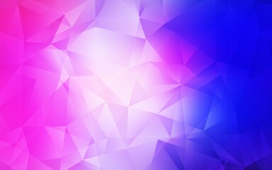 Light Pink, Blue vector abstract polygonal template. Shining colorful illustration with triangles. Brand new design for your business.