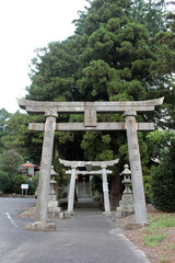 The gate of Ikime Jinja, a Japanese shrine in the outskirt of Beppu, Japan