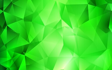 Light Green vector template with crystals, triangles. Beautiful illustration with triangles in nature style. Pattern for commercials.