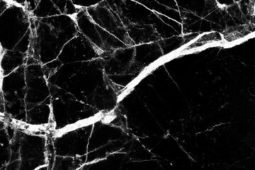 Abstract marble black texture white vein patterns background