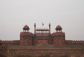 Red Fort ,Delhi,India, architecture,red sandstone,flag,canopies,structure,Independence Day,minarets