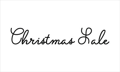Christmas Sale Hand written Typography Black script text lettering and Calligraphy phrase isolated on the White background 