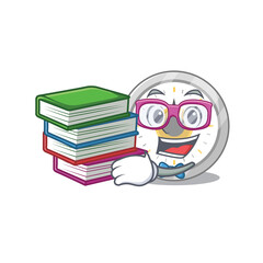 Old kitchen timer student mascot design read many books when study at home