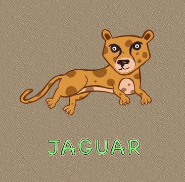 design Cute Jaguar. small icon for stock. Vector illustration