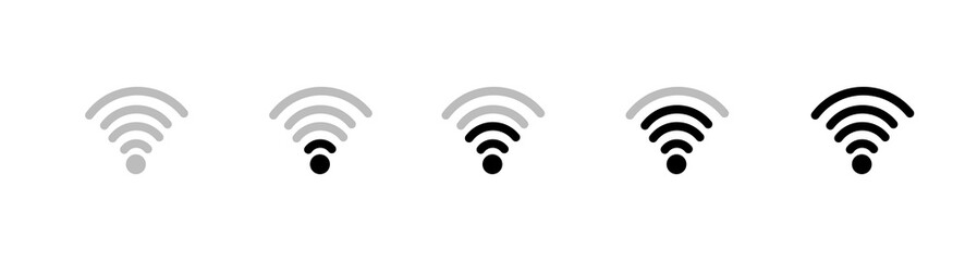 black wireless icons set illustration 