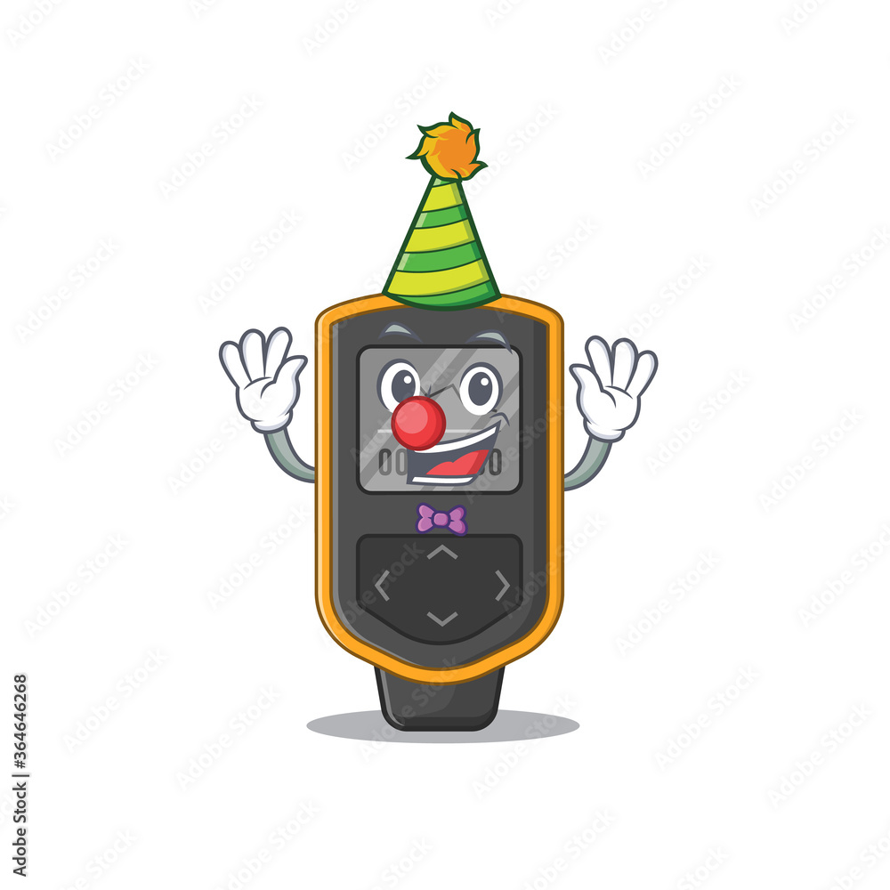 Poster friendly clown dive computer mascot design concept