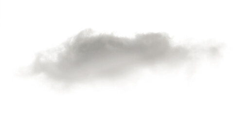 long grey fluffy cloud isolated on white